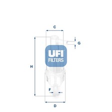 ORIGINAL® Ufi Kraftstofffilter für Ford C-MAX II Opel KARL ASTRA H TwinTop