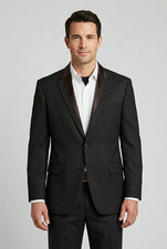 Ralph Lauren 48R Wool Herringbone Sport Coat Gray Tweed 2-Button Blazer Mens VTG