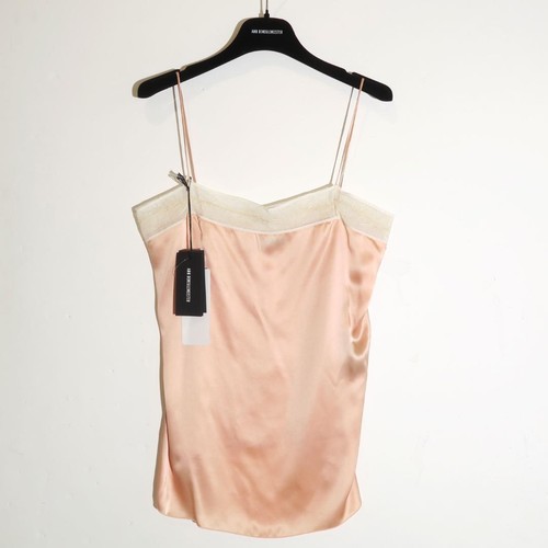Ann Demeulemeester CHARLOTTA NEGLIGE TOP WITH THORNS EMB Silk Powder Size 38 New