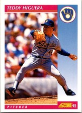 1992 Score #126 Teddy Higuera Milwaukee Brewers