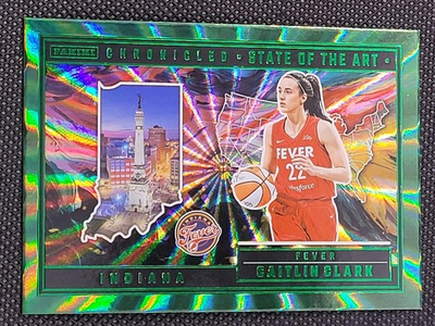 #ad #ad 2025 Panini Caitlin Clark Chronicled #89 Green Lazer Holo Foil SSP State of Art $99.95