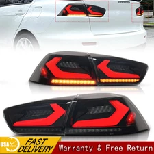 LED Tail Lights For Mitsubishi Lancer EVO X 2008-2017 Rear Lamp Assembly Smoked