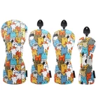 Graffiti Cat Design Golf Club Head Cover for Driver/Fairway/UT & Mallet Putters