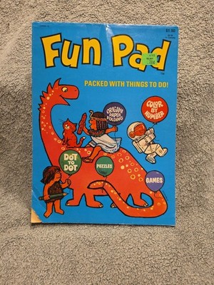 Vintage Children's ''FUN PAD'' Puzzle, Coloring, Games, and Riddle Book