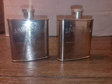 Jameson Irish whiskey 2 1/2 oz flask liquor  Stainless Steel Lot Of 2 