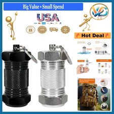 2PCS Aluminum Waterproof Pill Container Keychain Airtight Portable Black White