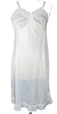 Sears Size 36 White Full Slip Dress Lace 100 Nylon Vintage Adjustable Straps