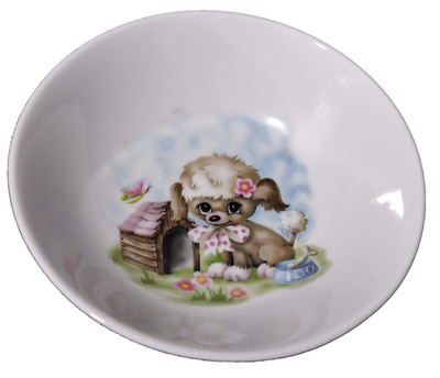 AK Kaiser W. Germany Vintage Small Bowl Cute Big Eyed Dog Kid's Bowl Fido