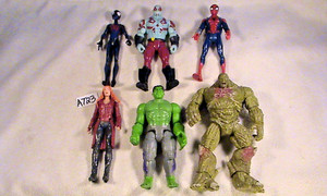 Lot of 6 MCU action figures #AT23, Hulk, Spiderman, Drax, Abomination, Wanda