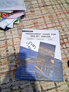 Colemoly Transparent Paper For Inkjet Printer 30 Sheets NEW