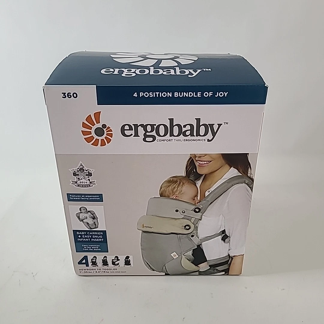 ERGOBABY Four Position 360 Baby Carrier Easy Snug Infant Insert Grey 7-33 lbs