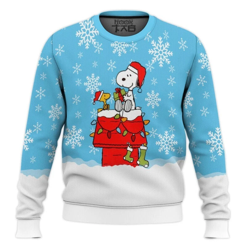 Snowy Roof The Charlie Brown and Snopy Show Ugly Christmas Sweater