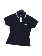 Reebok Women's Polo UK 4 Blue Polyester with Cotton Basic