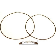 2 Brown Rubber Cord Necklaces 16"  18"