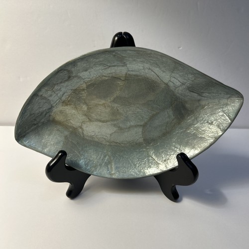 Capiz Shell Nesting Serving Trays/Plates Turquoise Aqua Cream Set 3 Phillipines - Picture 5 of 15