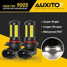 AUXITO HB3 Bulbs 9005 LED Fog Light DRL Driving HD 33SMD Lens 6000K 5-Side White