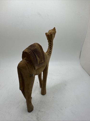 Vtg Camel Natural Wood Hand Carved Figurine Christmas Nativity Souvenir Travel - Picture 2 of 9