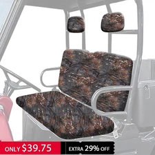 KEMIMOTO UTV Bench Seat Covers Camo For 2002-2008 Polaris Ranger 500 / 700 / 800
