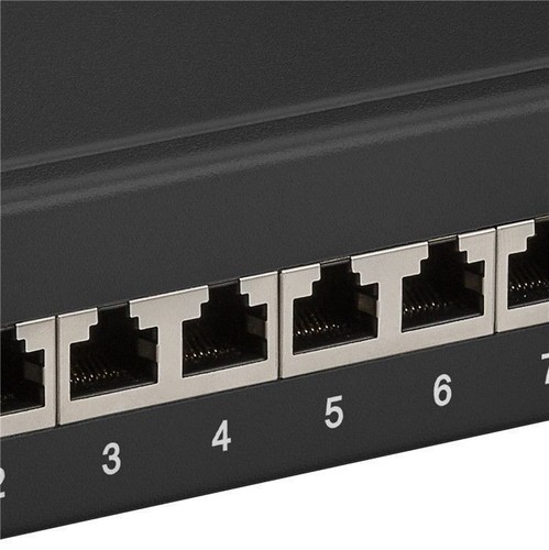 10x 10'' Patch Panel, 12 Port, CAT 6; NET PATCH PANEL CAT6 12 PORT (10'') STP BL - Bild 4 von 5
