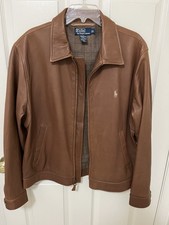 Polo Ralph Lauren-Vintage Men  s Soft 100 Percent Leather Jacket Size L, Free SHP