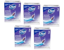 Dial Lavender Jasmine Antibacterial 4oz. Bar Soap, 3 Count - Pack of 5