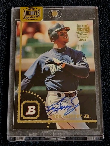 🔥 1/1 2016 Topps Archives Signature Ken Griffey Jr On Card Auto RARE 1/1 🔥
