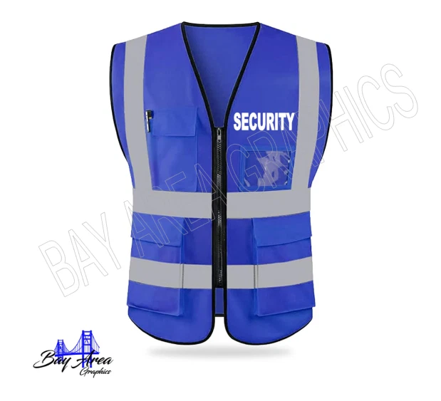 Chaleco de Seguridad SEGURIDAD Alta Visibilidad Reflectante 2" Tiras Bolsillos Insignia Ventana ANSI/OSHA Foto 3 de 4