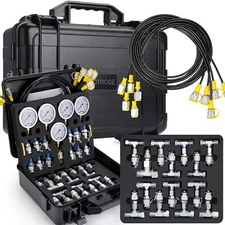 60Mpa Hydraulic Pressure Test Kit 5 Gauges 13 Couplings 14 Tee Connectors 5 Hose