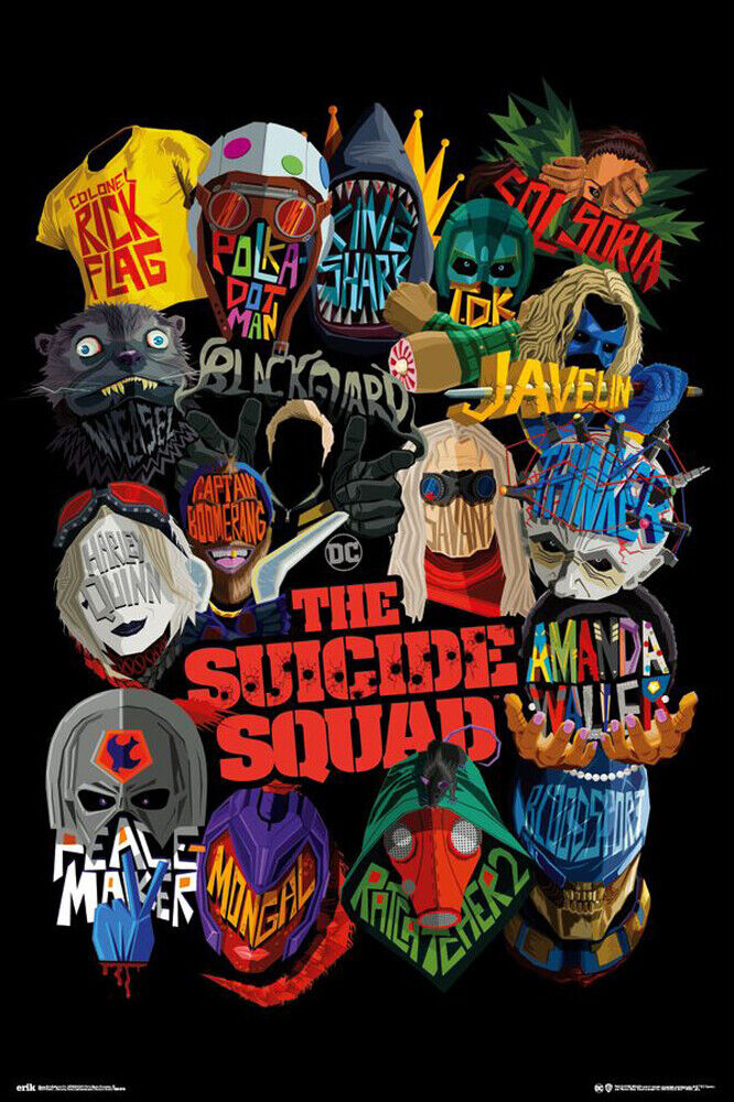 The Suicide Squad - Movie Poster (Masks - Suicide Squad 2) (Size: 24 x 36)