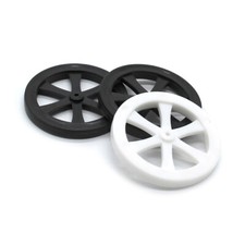 1Stk. Kunststoff handgefertigte Spielzeug Rad Modell Zubeh&ouml;r schwarz/wei&szlig; 2*44mm