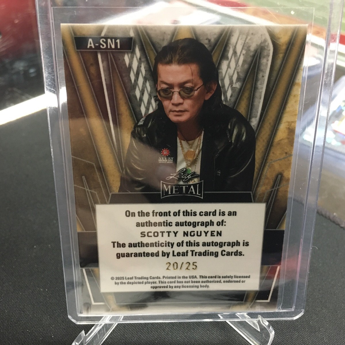 予報　FOIL 2025 Leaf Metal Poker Silver Metal Scotty Nguyen 20/25 | eBay