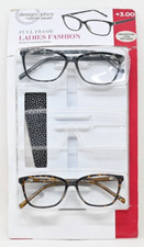 Design Optics by Foster Grant Kiersey Plastic Square Reading Glasses, 2-pk, 2.00