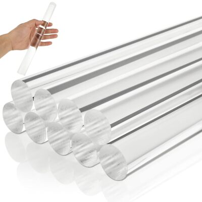 10 Packs 10 Inches Acrylic Rods 1 Inch Diameter Acrylic Sticks Plastic Dowel