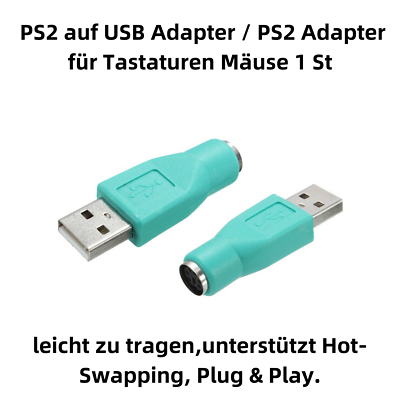 USB Zu 2x PS/2 Adapter – Konverter Für Tastatur & Maus, Plug-and-Play, Kompatibel Mit Windows, MacOS, Linux