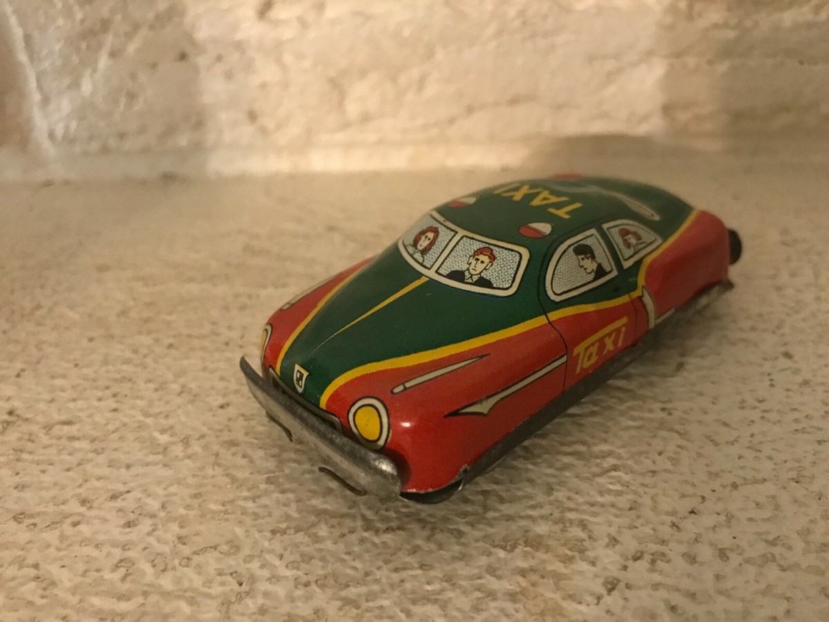 Vintage 1950's Taxi tin litho Friction Toy 3.125