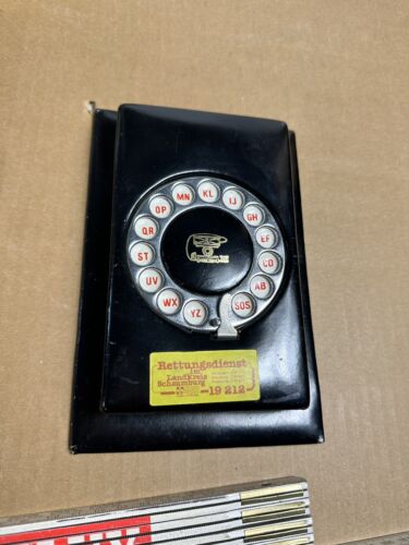 Vecchio telefono svizzero bachelite nero telefono da parete vintage vecchio antico - Foto 1 di 8