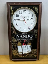 Nando Wine Hanging Wall Clock -12.5x22.5 Ad Sign Bar Pub Dive Decor Vintage 1993