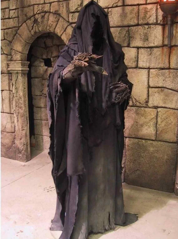 Ring Wraith Costume Nazgul Costume/Nazgul Helmet/Gloves/Black Cape Halloween - Image 2 of 4