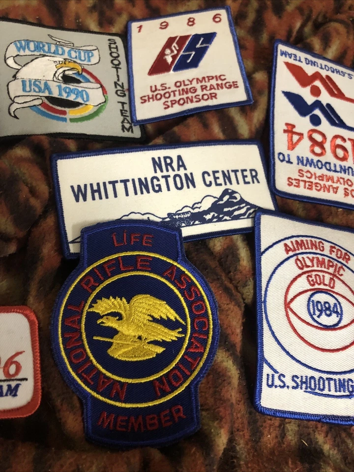 Lote de 9 parches vintage de la NRA y del equipo olímpico de tiro años 80 Foto 3 de 4