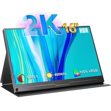 UPERFECT 16" Portable External 2560x1600 IPS Monitor for Laptop Portable Monitor