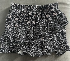 Art Class Girls Black Pink Floral Skirt Size 7/8 Ruffle