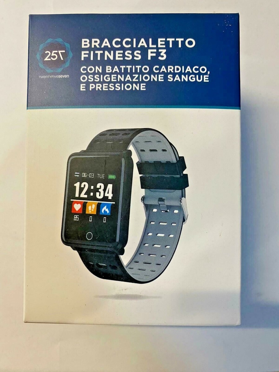 257 BRACCIALETTO FITNESS F3 battito cardiaco ossigenazione sangue e  pressione | eBay