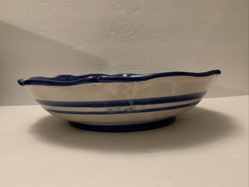 Bitossi Italian Pottery Large Bowl With Bird Dove Handmade Painted Vintage 12.5” - Picture 3 of 12