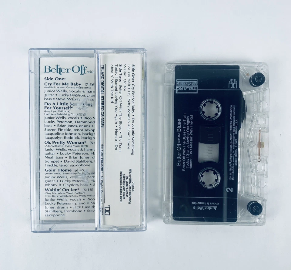 Telarc Junior Wells Better Off With The Blues Cassette Tape Blues *TESTED* - Imagem 2 de 3