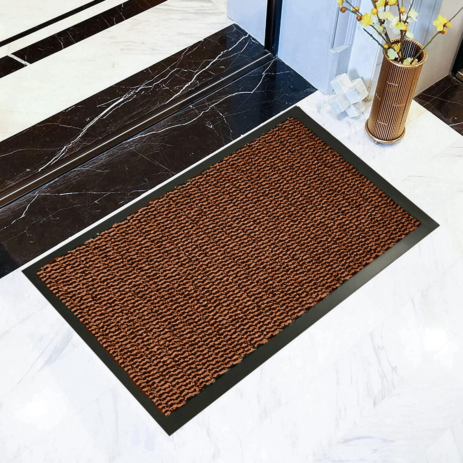 LARGE HEAVY DUTY DOOR MATS NONSLIP RUBBER BACK BARRIER KITCHEN HALL