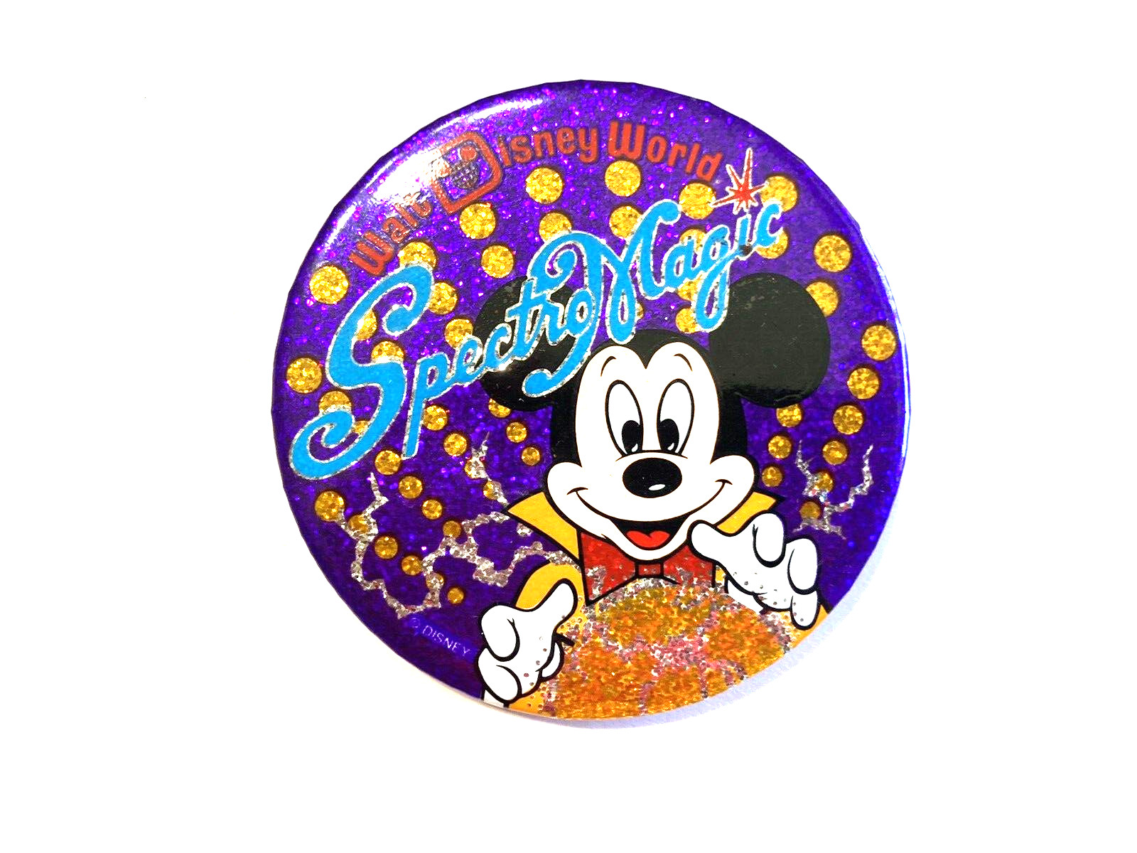 Vintage Disney World Spectro Magic Mickey Mouse 3 Inch Pin Button