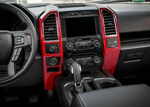 Fit For Ford F-150 2015-2020 Red Control Console Panel Dashboard Cover Trim 6PCS - Picture 2 of 10