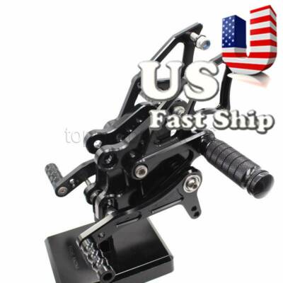 For Kawasaki Z250 2013-2016 CNC Black Front Footpegs Rearset Footrest Motorcycle