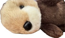 Aurora Plush River Sea Otter Brown Tan 8  Stuffed Animal Toy
