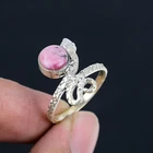 Rhodonite Gemstone 925 Sterling Silver Handmade Statement Ring Jewelry LS-475